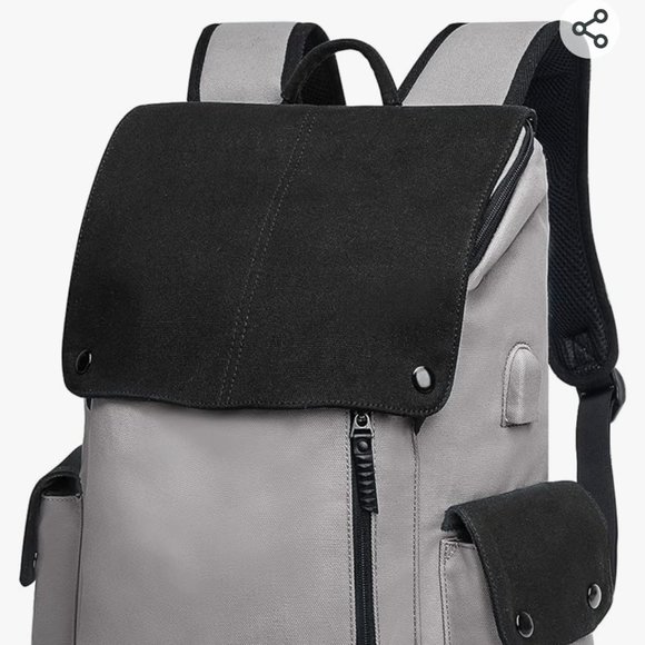 NWT Gray WindTook Laptop backpack for Women & Men,College Computer bag - Picture 9 of 12